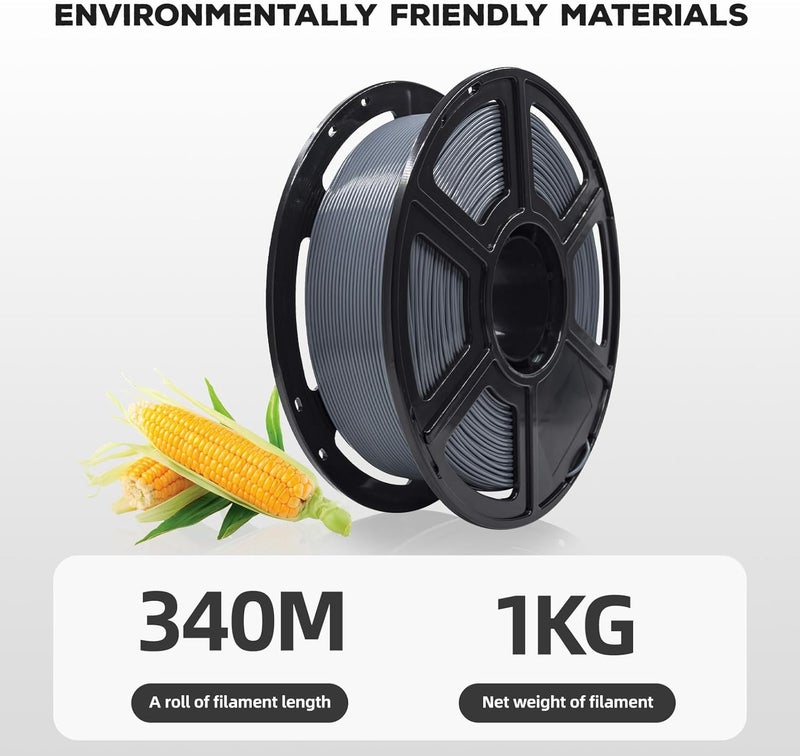 FLASHFORGE PLA Filament 1.75mm, 3D Printer Filament 1kg (2.2lbs) Spool, Dimensional Accuracy +/- 0.02mm, 3D Printing Filament Easy to Use and Fits for Most FDM 3D Printers (Grey) - Image 5